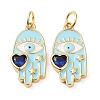 Rack Plating Brass Enamel with Glass Pendants X-KK-B076-11G-1