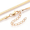 Brass Flat Snake Chain Necklaces for Women Men NJEW-N054-03G-2