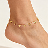 Elegant Vintage Brass Love Heart Tassel Anklets for Women RY0990-3