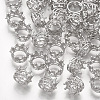 Brass with Clear Cubic Zirconia Crown European Beads KK-T035-122-1