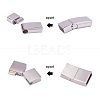 304 Stainless Steel Matte Magnetic Bracelet Clasps STAS-PH0018-11-WH-3