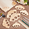 8Pcs 6 Styles Pine Wood Angular Radius Measuring Tool TOOL-BC0003-32-4