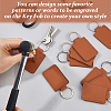 16Pcs Rectangle PU Leather Keychains KEYC-DC0001-45B-3