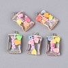 Transparent Resin Pendants X-RESI-T056-06-1