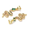 Brass Micro Pave Cubic Zirconia Pendants KK-L243-29G-16-2
