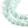 Opaque Solid Color Electroplate Glass Beads Strands EGLA-A039-P2mm-B20-2