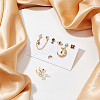 ANATTASOUL 6Pcs 6 Style Flower & Square & Star & Moon Cubic Zirconia Stud Earrings EJEW-AN0003-31-7