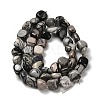 Natural Black Netstone Beads Strands G-P497-01E-73-3