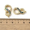 Brass Micro Pave Cubic Zirconia Lobster Claw Clasps KK-K385-010G-4