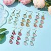 5Pairs 5 Colors Glass Dangle Earrings EJEW-JE05805-2