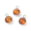 304 Stainless Steel Glass Rhinestone Charms X-STAS-E052-56C-2