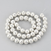 Electroplated Natural Lava Rock Beads Strands G-T061-55E-6mm-2