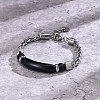 Natural Carnelian Curved Bar Link Bracelet PW-WG96930-01-2