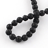 Dyed Natural Lava Rock Gemstone Round Bead Strands X-G-R293-04-2