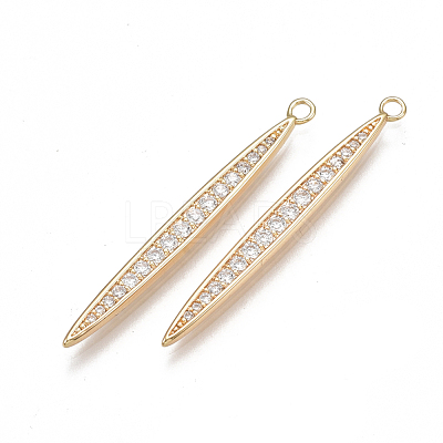 Brass Micro Pave Cubic Zirconia Pendants KK-T038-350G-1