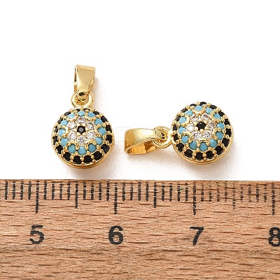 Brass Micro Pave Colorful Cubic Zirconia Charms CU-CBADD64-13G-1