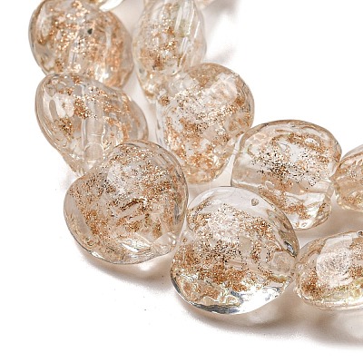 Handmade Gold Sand Lampwork Beads Strands LAMP-L079-04E-1