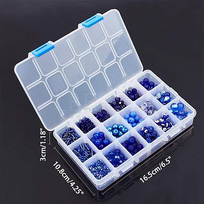 18 Style Blue Glass Beads GLAA-PH0007-08-1
