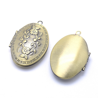 Brass Locket Pendants KK-F717-16AB-NR-1