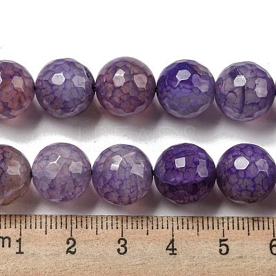 Faceted Natural Dragon Veins Agate Beads Strands X-G-F447-12mm-L04-1