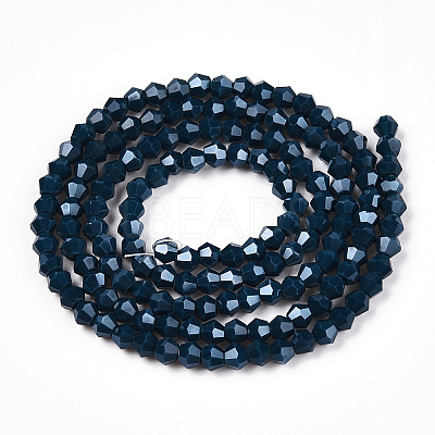 Opaque Solid Color Electroplate Glass Beads Strands EGLA-A039-P2mm-A09-1