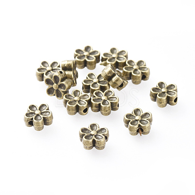Tibetan Style Alloy 3D Flower Beads MLF0476Y-NF-1