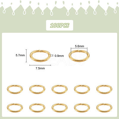 100Pcs 304 Stainless Steel Open Jump Rings STAS-UN0048-95-1