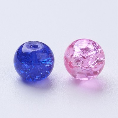 Baking Paint Crackle Glass Beads DGLA-X0006-8mm-06-1