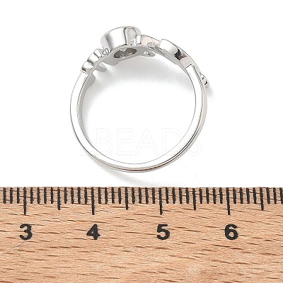 Mother's Day Brass Micro Pave Cubic Zirconia Finger Rings for Women RJEW-K261-15A-P-1