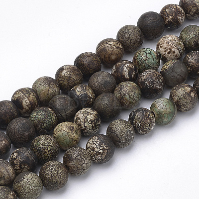 Dyed Natural Agate Beads Strands X-G-Q462-130C-8mm-1