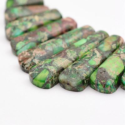 Assembled Gold Line and Imperial Jasper Beads Strands G-P298-K02-1