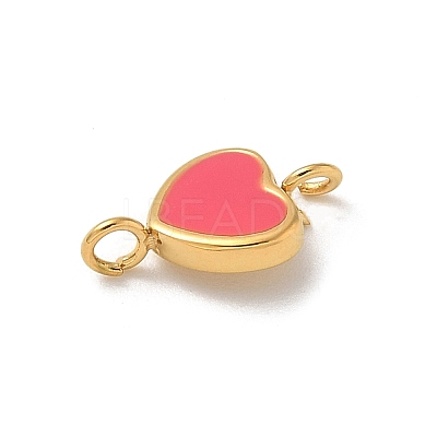 Ion Plating(IP) 304 Stainless Steel Enamel Heart Connector Charms STAS-G351-08G-03-1