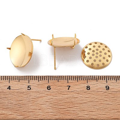Brass Studs Earring Findings KK-K382-16C-G-1