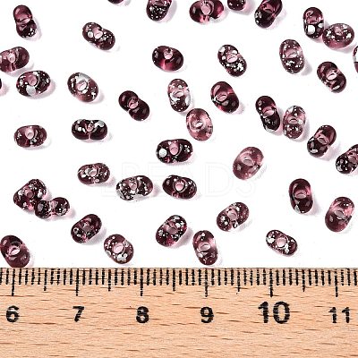 Picasso Spray Painted Glass Seed Beads SEED-T006-04-21-1