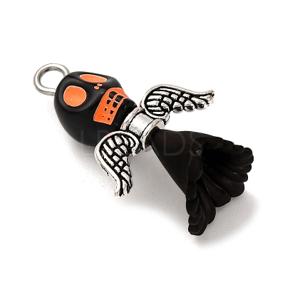 Opaque Black Acrylic Pendants PALLOY-JF04414-1