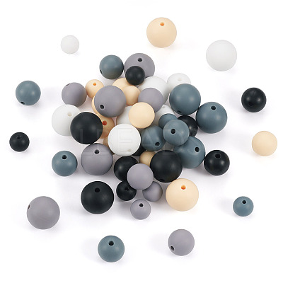 150Pcs 15 Styles Silicone Beads SIL-TA0001-30-1