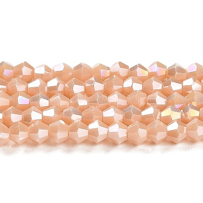 Opaque Solid Color Electroplate Glass Beads Strands GLAA-F029-P4mm-A06-1