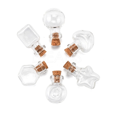 12Pcs 6 Styles Glass Bottle for Bead Containers BOTT-FS0001-05-1