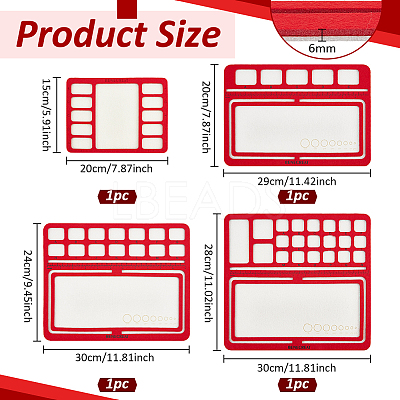 4Pcs 4 Styles Felt Bead Design Board DIY-BC0012-77-1