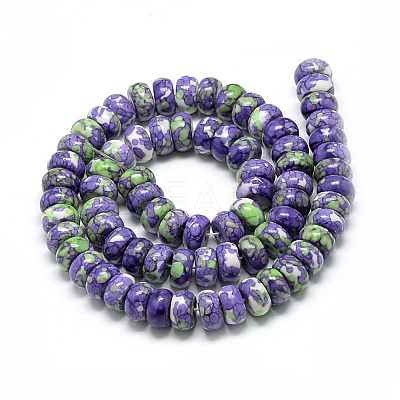 Synthetic Ocean White Jade Beads Strands G-S257-5x10mm-01-1