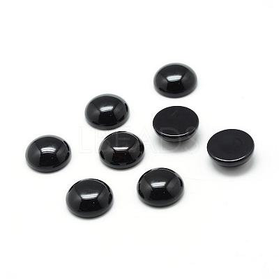 Dyed & Heated Natural Black Agate Gemstone Cabochons G-T020-6mm-11-1