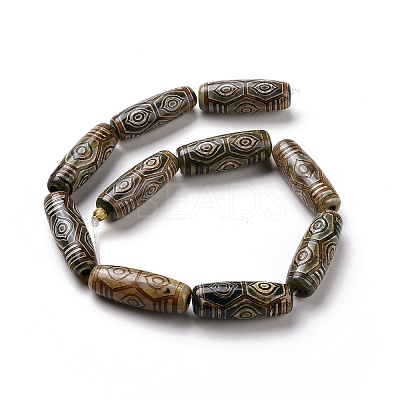 Tibetan Style dZi Beads TDZI-E004-15-1