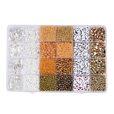 DIY 24 Style Acrylic & ABS Beads Jewelry Making Finding Kit DIY-NB0012-02J-1