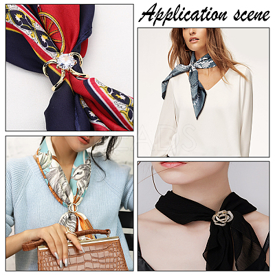 6Pcs 6 Styles Alloy Women Lady Girls Fashion Scarf Ring Buckle JEWB-CA0001-02-1