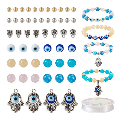 DIY Evil Eye Bracelet Making Kit DIY-FW0001-33-1