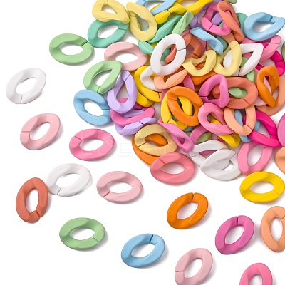 Opaque Spray Painted Acrylic Linking Rings OACR-S036-001B-I-2-1