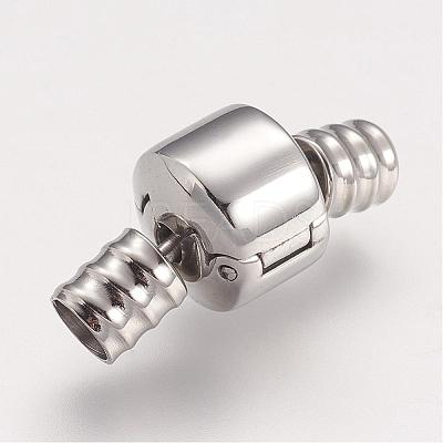 Tarnish Resistant 304 Stainless Steel European Clasps with Cord Ends STAS-F083-12P-1