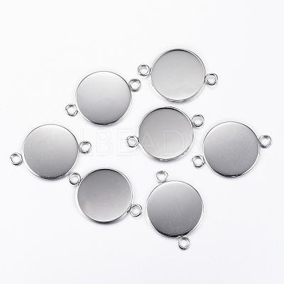 Tarnish Resistant 304 Stainless Steel Cabochon Connector Settings LS-X-STAS-P161-29-20mm-1