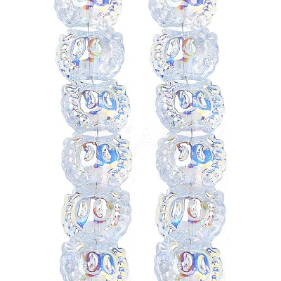 Electroplate Baking Paint Transparent Glass Beads Strands GL-CBA17FF-01G-1