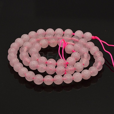 Round Natural Rose Quartz Beads Strands G-N0120-07-6mm-1